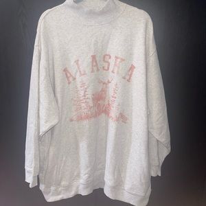 Aerie Oversized Gray Turtleneck Sweater